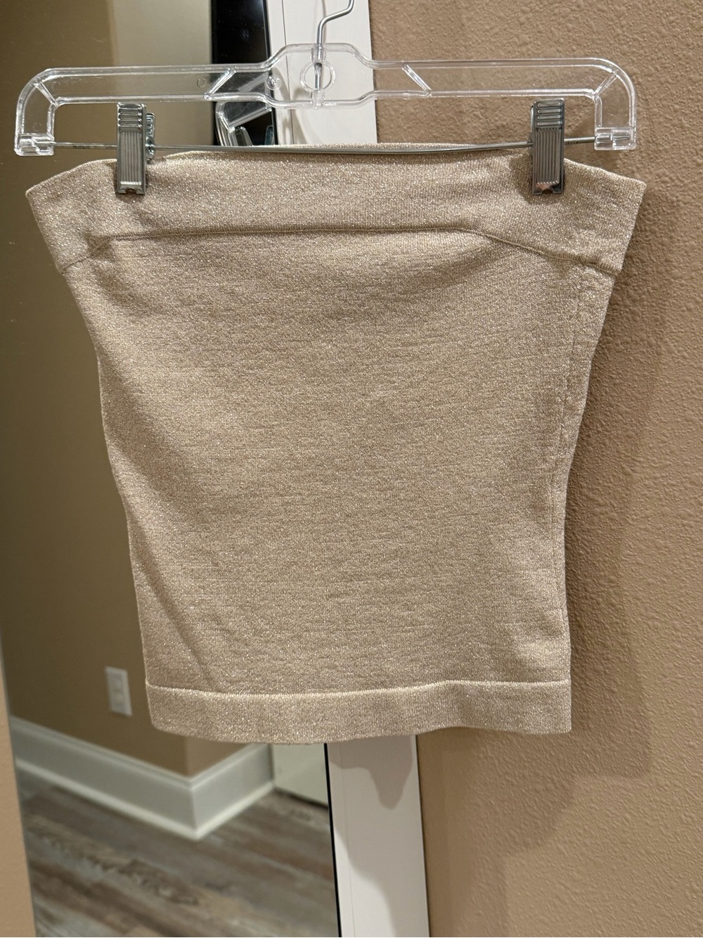 Express Shimmery Beige Tube Top